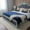Bed's side view Wooden Classic Double Bed