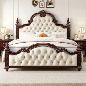 Luxurious Classic Traditional Design Bed Handcrafted