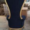Regal Lion Head Throne Chair – Gold & Navy Blue Velvet
