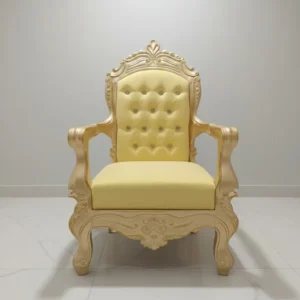 Handcrafted wooden sofa chair in solid teak wood