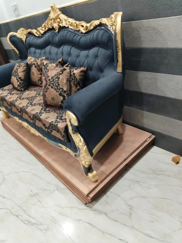 Traditional teak wood sofa seater