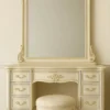 Solid teak dressing table with mirror and storage drawers