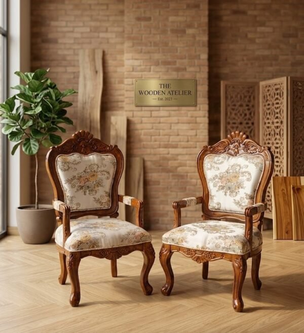 ROYAL ACCENT CHAIRS CARVED IN -teak-wood-The-Wooden-Atelier-