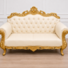 6 seater Luxury Royal Carving Sofa Set – Handmade Gold Finish Tufted Wooden Sofa for Elegant Living Rooms