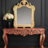 Wooden carving Console table with ornate gold mirror frame