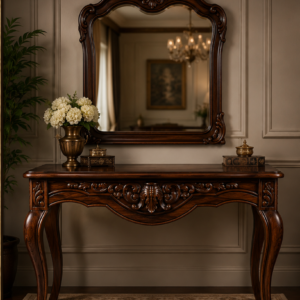Luxury Wooden console table for living room with Designer Mirror Frame