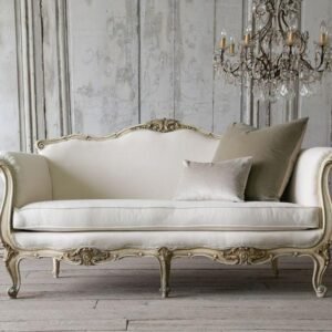 luxury wooden sofa set with cream upholstery and antique wooden detailing, perfect for luxury living room decor