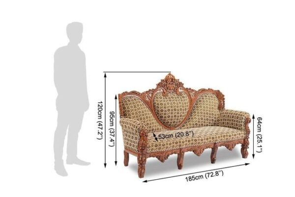 Luxury Hand Carved Wooden Sofa Set – Royal Living Room Furniture for Elegant Homes