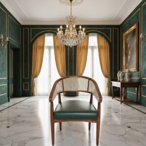 Wooden cane chair The Luxury Solid Wood Cane Accent Chair – Handcrafted Elegance by The Wooden Atelier