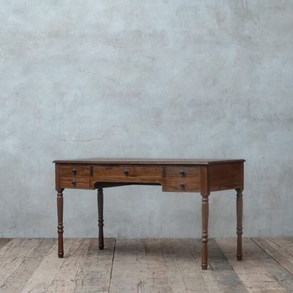 Premium Solid Wood  Desk with Drawers and turned legs