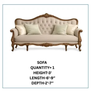 Victorian Style Wooden Sofa 3 Seater | Solid Wood – Buy Online