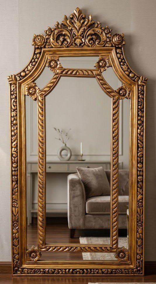 Wall Mirror with Wooden Frame for Living Room only on the wooden altelier