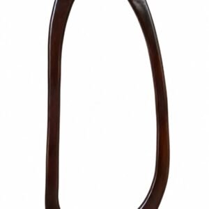 Handcrafted organic wooden wall mirror with premium solid wood frame in dark walnut finish