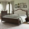 Solid Wood Bed Frame Upholstered Tufted Headboard Bed
